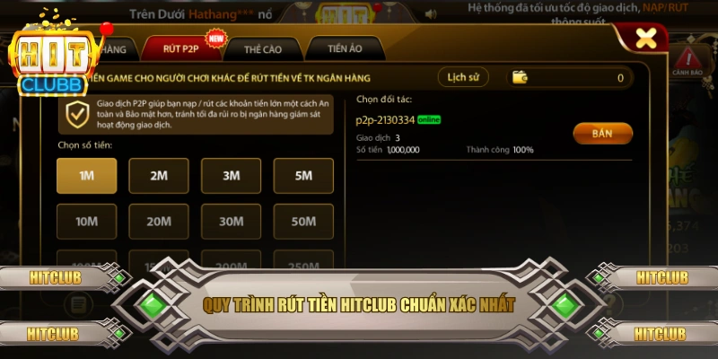 Quy trình rút tiền Hitclub chuẩn xác nhất