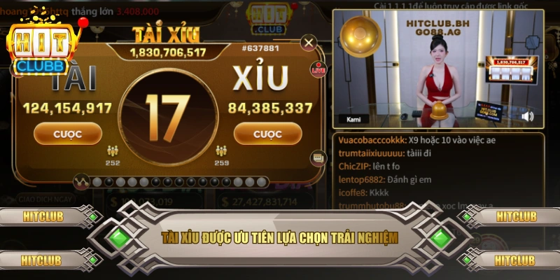 Tài xỉu được ưu tiên lựa chọn trải nghiệm